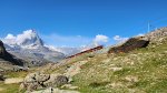 A train of the Gornergrat Railway with the Matterhorn in the back ground